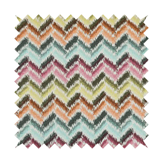 Carnival Living Fabric Collection Multi Colour Sharp Chevron Pattern Upholstery Curtains Fabric JO-634