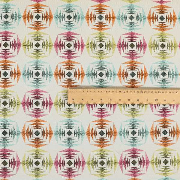 Carnival Living Fabric Collection Multi Colour Sharp Geometric Pattern Upholstery Curtains Fabric JO-635 - Handmade Cushions