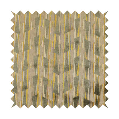 Ziani Modern Geometric Pattern Velvet Green Yellow Colour JO-643 - Roman Blinds