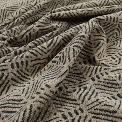 Marlow Woven Designer Geometric Pattern In Brown Colour Upholstery Fabric JO-644