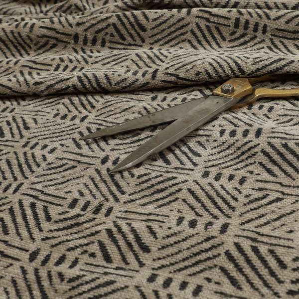 Marlow Woven Designer Geometric Pattern In Brown Colour Upholstery Fabric JO-644 - Roman Blinds