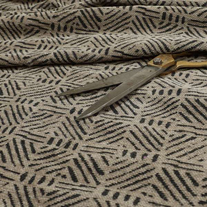 Marlow Woven Designer Geometric Pattern In Brown Colour Upholstery Fabric JO-644