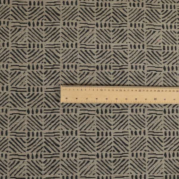 Marlow Woven Designer Geometric Pattern In Brown Colour Upholstery Fabric JO-644 - Roman Blinds