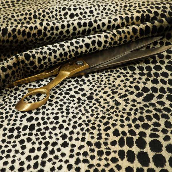 Ziani Leopard Skin Animal Inspired Spotted Pattern Velvet In Black Colour JO-647 - Roman Blinds
