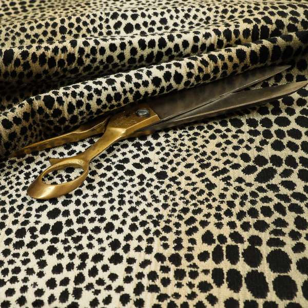 Ziani Leopard Skin Animal Inspired Spotted Pattern Velvet In Black Colour JO-647 - Made To Measure Curtains