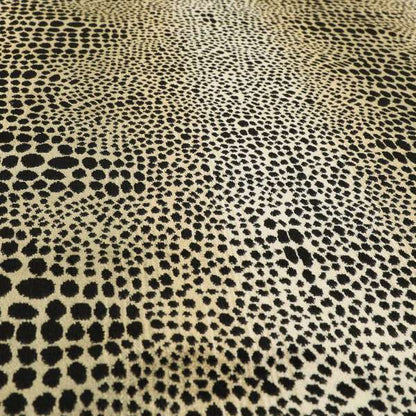 Ziani Leopard Skin Animal Inspired Spotted Pattern Velvet In Black Colour JO-647 - Made To Measure Curtains