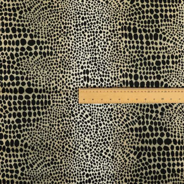 Ziani Leopard Skin Animal Inspired Spotted Pattern Velvet In Black Colour JO-647 - Made To Measure Curtains