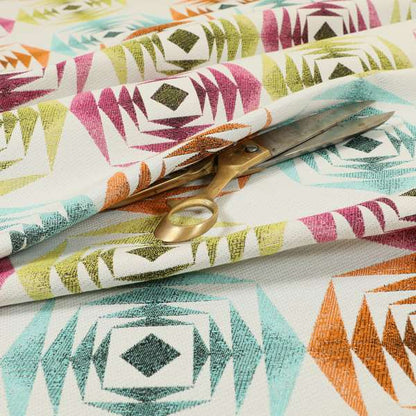 Carnival Living Fabric Collection Multi Colour Large Sharp Geometric Pattern Upholstery Curtains Fabric JO-651 - Handmade Cushions