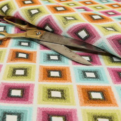 Carnival Living Fabric Collection Multi Colour Geometric Shaped Pattern Upholstery Curtains Fabric JO-659 - Handmade Cushions