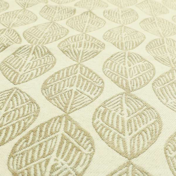 Soft Chenille Textured Brown Beige Leaf Flower Pattern Upholstery Fabric JO-660 - Made To Measure Curtains