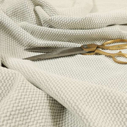 Simply Perfect Plains Collection Soft Textured In White Cream Colour Self Plain Chenille Upholstery Fabric JO-663