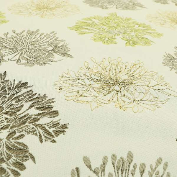 Floral Green Brown Colour Pattern Upholstery Fabric JO-664 - Roman Blinds