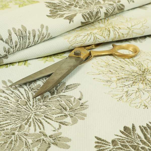 Floral Green Brown Colour Pattern Upholstery Fabric JO-664 - Made To Measure Curtains