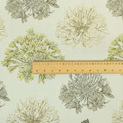 Floral Green Brown Colour Pattern Upholstery Fabric JO-664 - Roman Blinds