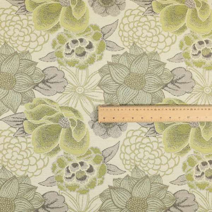 Fantasque Floral Pattern Yellow Colour Chenille Fabric JO-670 - Roman Blinds