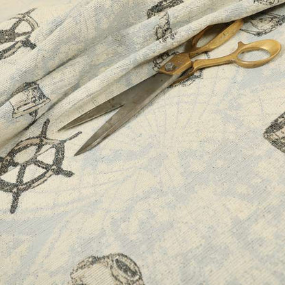 Ahoy Fabric Collection Nautical Sailor Inspired Design Motif Fabric For The Sea Lovers Jacquard Woven Furnishing Fabric JO-671 - Made To Measure Curtains