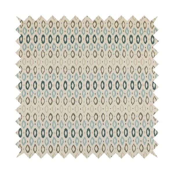 Arley Fabric Collection Woven Jacquard Small Eye Lid Geometric Pattern Blue Beige Colour Chenille Fabric JO-673 - Roman Blinds