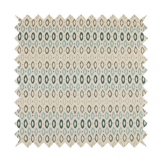 Arley Fabric Collection Woven Jacquard Small Eye Lid Geometric Pattern Blue Beige Colour Chenille Fabric JO-673