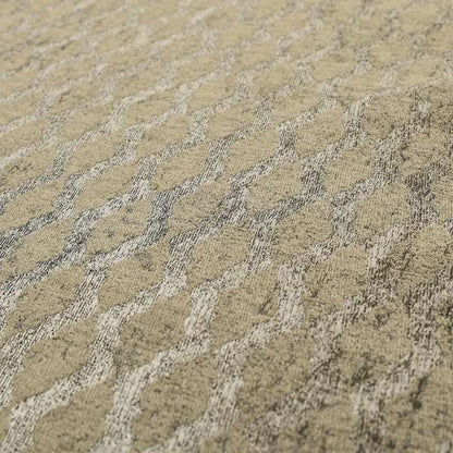 Beige Silver Grey Coloured Diamond Striped Pattern Soft Chenille Upholstery Fabric JO-676 - Made To Measure Curtains