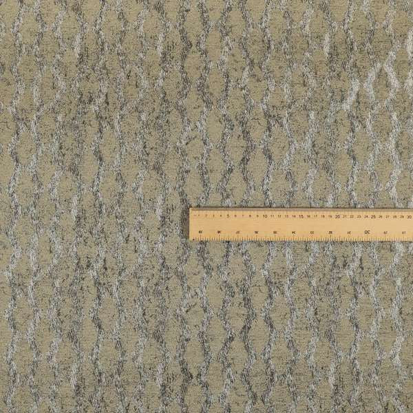 Beige Silver Grey Coloured Diamond Striped Pattern Soft Chenille Upholstery Fabric JO-676 - Made To Measure Curtains