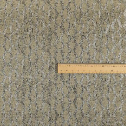 Beige Silver Grey Coloured Diamond Striped Pattern Soft Chenille Upholstery Fabric JO-676 - Made To Measure Curtains