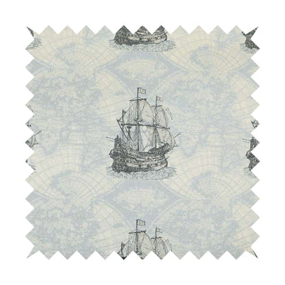 Ahoy Fabric Collection Nautical Stormy Seas Inspired Design Motif Fabric For The Sea Lovers Jacquard Woven Furnishing Fabric JO-677 - Roman Blinds