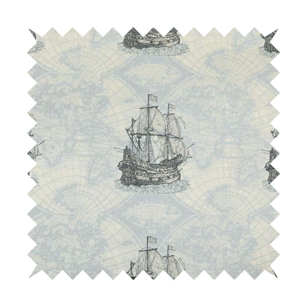 Ahoy Fabric Collection Nautical Stormy Seas Inspired Design Motif Fabric For The Sea Lovers Jacquard Woven Furnishing Fabric JO-677 - Made To Measure Curtains