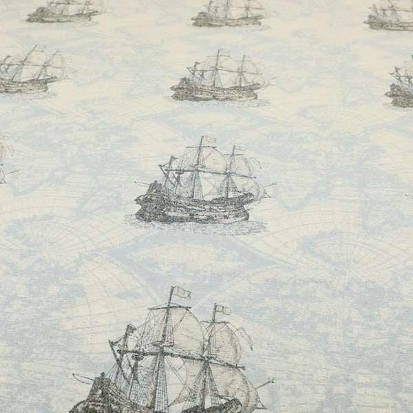 Ahoy Fabric Collection Nautical Stormy Seas Inspired Design Motif Fabric For The Sea Lovers Jacquard Woven Furnishing Fabric JO-677 - Roman Blinds