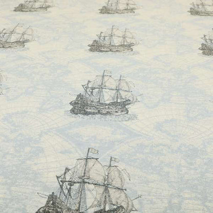 Ahoy Fabric Collection Nautical Stormy Seas Inspired Design Motif Fabric For The Sea Lovers Jacquard Woven Furnishing Fabric JO-677 - Roman Blinds