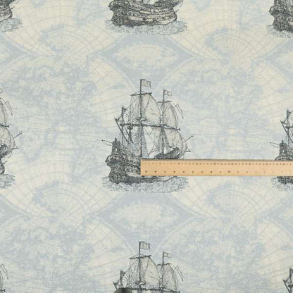 Ahoy Fabric Collection Nautical Stormy Seas Inspired Design Motif Fabric For The Sea Lovers Jacquard Woven Furnishing Fabric JO-677 - Roman Blinds