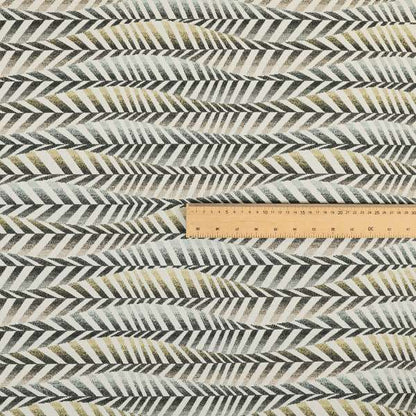 Carnival Living Fabric Collection Grey Yellow Colour Wave Striped Funky Retro Pattern Upholstery Curtain Material JO-680 - Roman Blinds