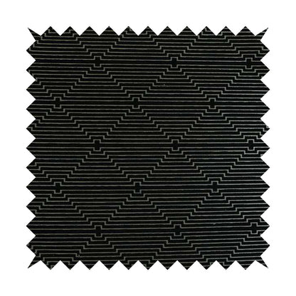 Vegas Black Gold Shine Effect Striped Pattern Soft Chenille Upholstery Fabric JO-681 - Roman Blinds