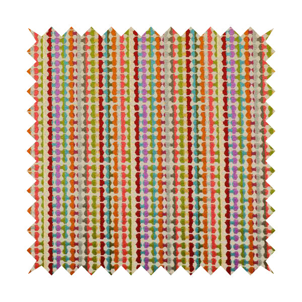 Amazilia Velvet Collection Multi Coloured Geometric Retro Pattern Soft Velvet Upholstery Fabric JO-688 - Roman Blinds