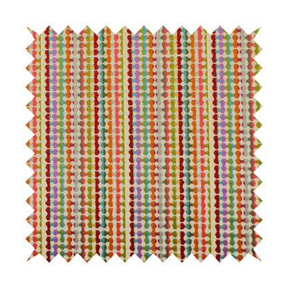 Amazilia Velvet Collection Multi Coloured Geometric Retro Pattern Soft Velvet Upholstery Fabric JO-688 - Roman Blinds