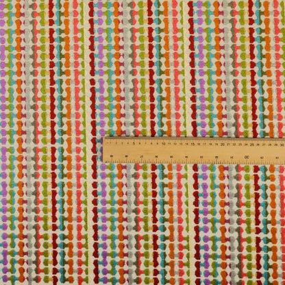 Amazilia Velvet Collection Multi Coloured Geometric Retro Pattern Soft Velvet Upholstery Fabric JO-688 - Roman Blinds