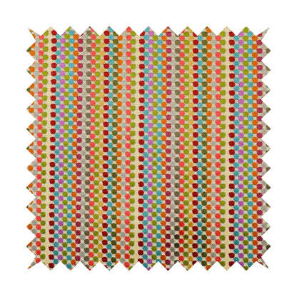 Amazilia Velvet Collection Multi Coloured Polka Dot Pattern Soft Velvet Upholstery Fabric JO-690 - Roman Blinds