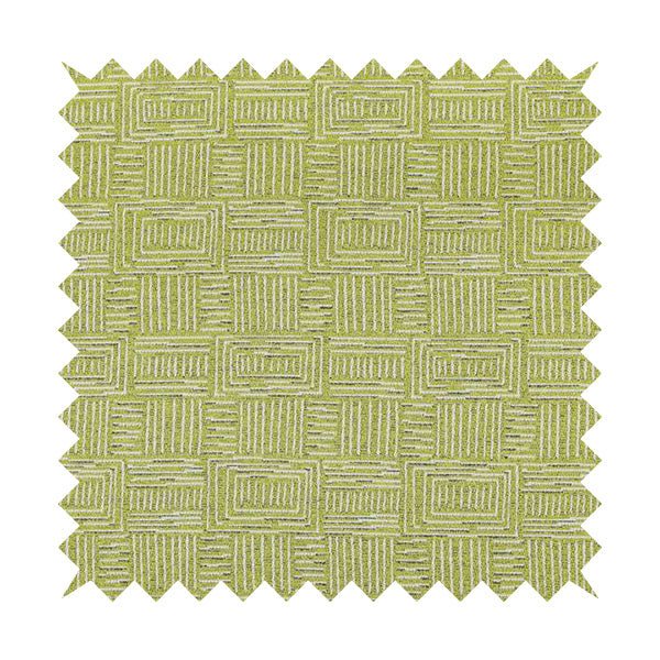Piccadilly Collection Gingham Pattern Woven Upholstery Green White Chenille Fabric JO-696 - Handmade Cushions