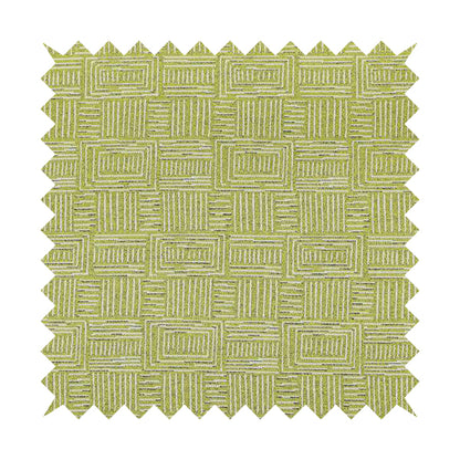 Piccadilly Collection Gingham Pattern Woven Upholstery Green White Chenille Fabric JO-696 - Made To Measure Curtains