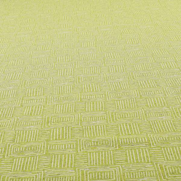 Piccadilly Collection Gingham Pattern Woven Upholstery Green White Chenille Fabric JO-696 - Roman Blinds