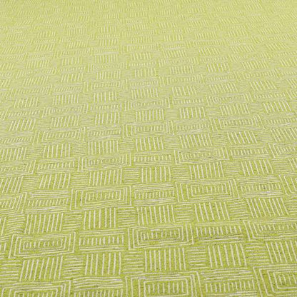 Piccadilly Collection Gingham Pattern Woven Upholstery Green White Chenille Fabric JO-696 - Roman Blinds