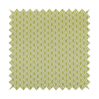 Piccadilly Collection Eclipse Pattern Woven Upholstery Green White Chenille Fabric JO-697 - Made To Measure Curtains