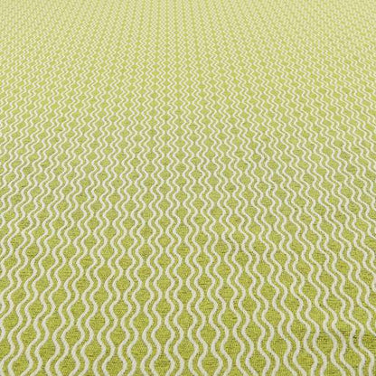 Piccadilly Collection Eclipse Pattern Woven Upholstery Green White Chenille Fabric JO-697 - Made To Measure Curtains