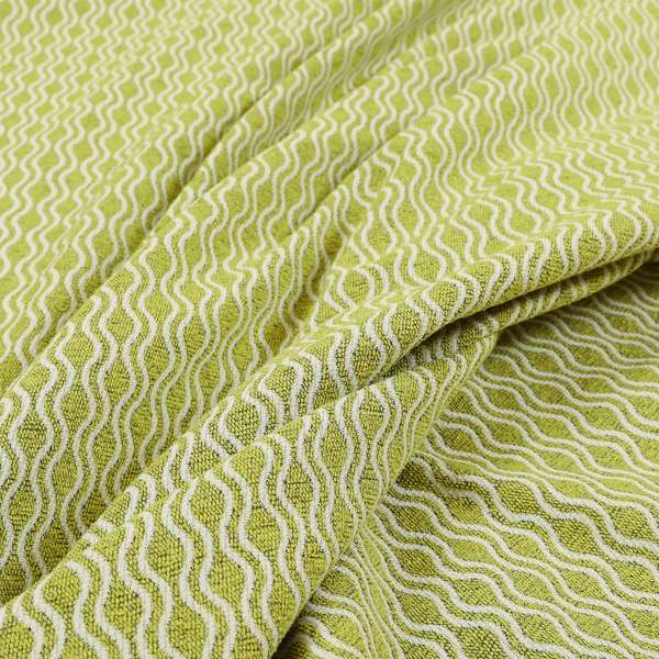 Piccadilly Collection Eclipse Pattern Woven Upholstery Green White Chenille Fabric JO-697 - Handmade Cushions