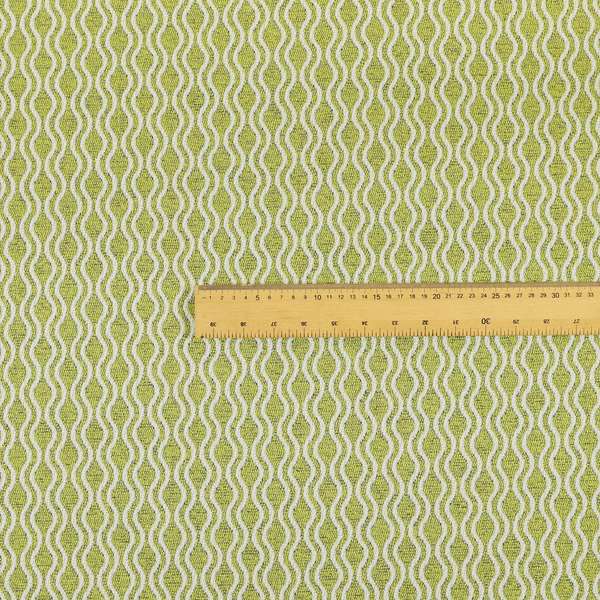 Piccadilly Collection Eclipse Pattern Woven Upholstery Green White Chenille Fabric JO-697 - Made To Measure Curtains