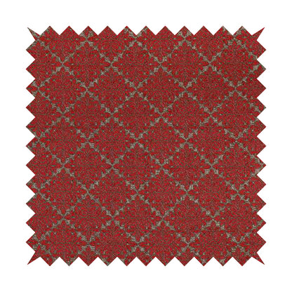 Renieri Fabric Collection Red Brown Small Medallion Inspired Pattern Chenille Upholstery Fabric JO-699 - Roman Blinds