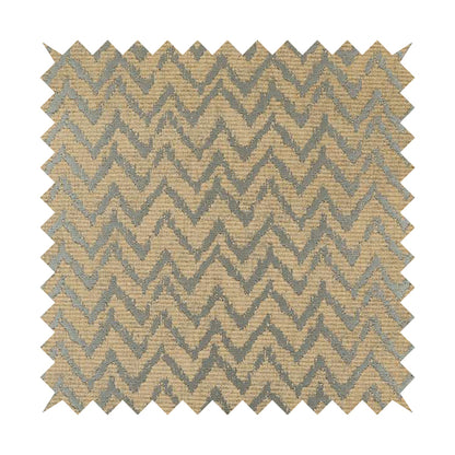 Azima Chevron Striped Pattern Brown Silver Shine Upholstery Fabric JO-700 - Made To Measure Curtains