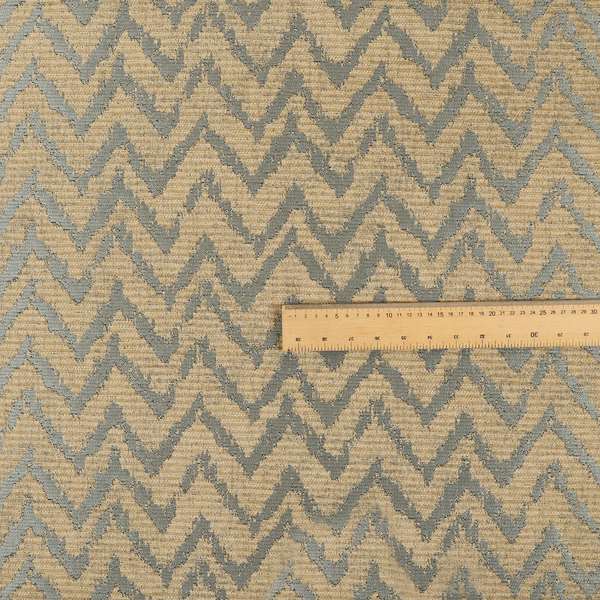 Azima Chevron Striped Pattern Brown Silver Shine Upholstery Fabric JO-700 - Roman Blinds