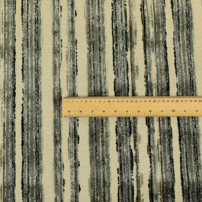 Shaved Striped Line Grey Velvet Pattern Upholstery Fabric JO-701 - Roman Blinds