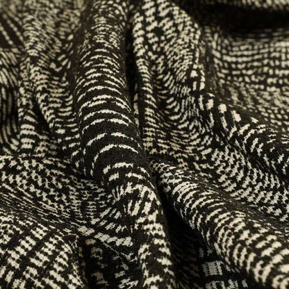 Semi Plain Pattern In Black Colour Chenille Upholstery Fabric JO-708