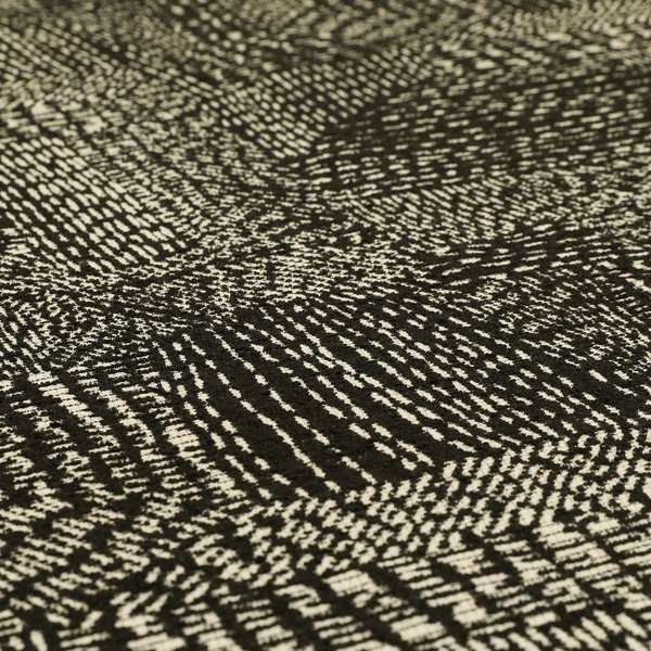 Semi Plain Pattern In Black Colour Chenille Upholstery Fabric JO-708